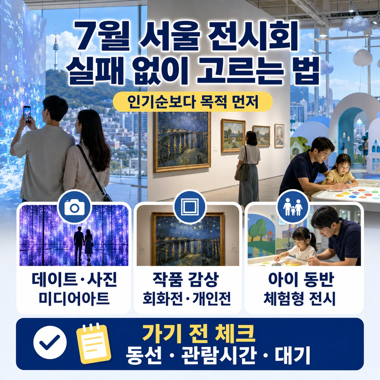 관람 목적별 서울 전시회 유형 정리 이미지